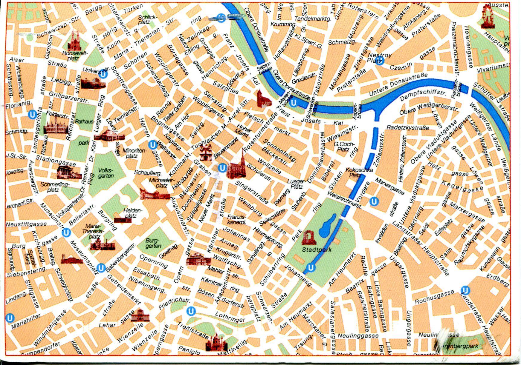 bécs belváros térkép Becs Latnivalok Terkep Europa Terkep bécs belváros térkép