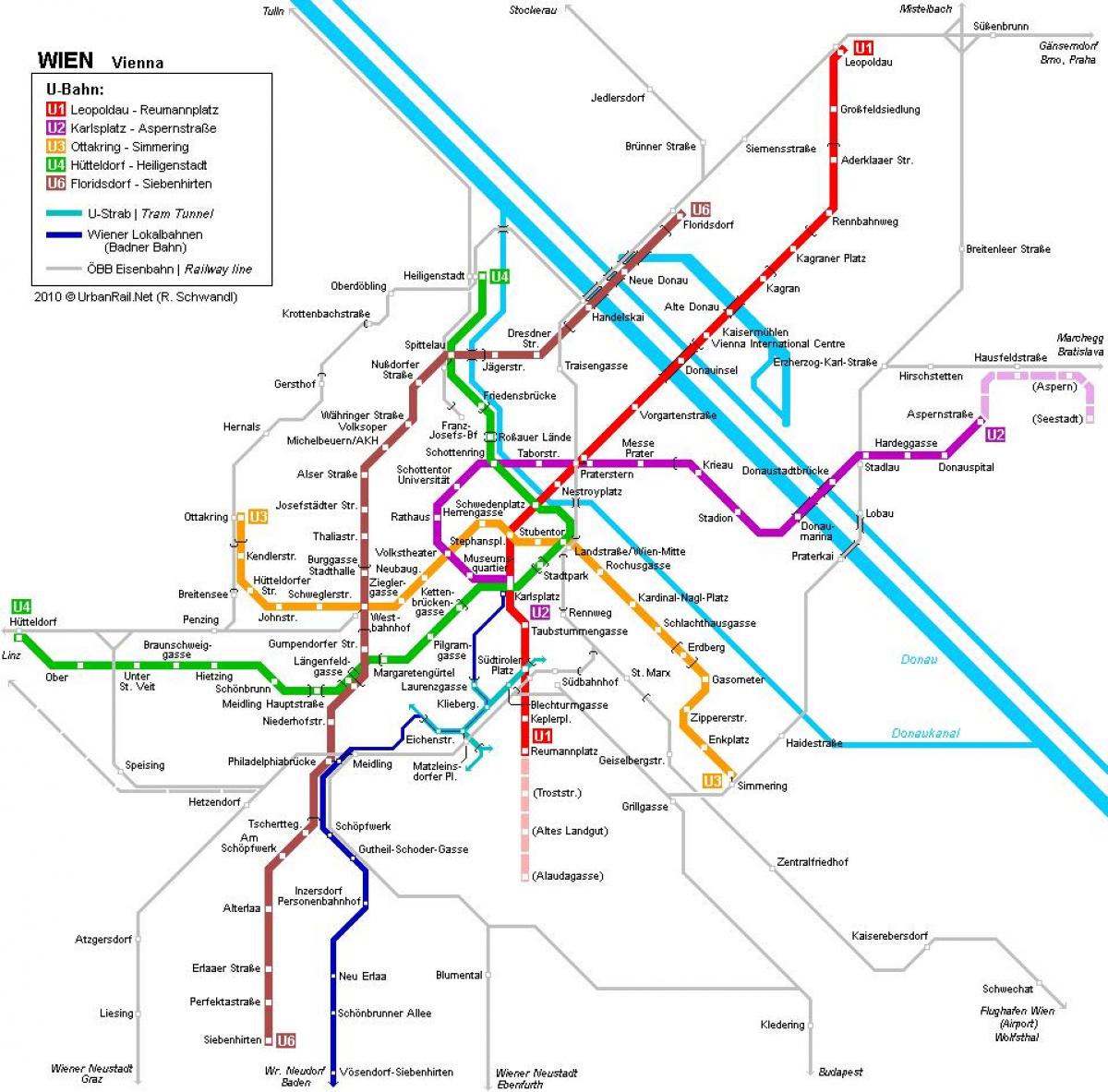 Bécsi metró térkép hauptbahnhof