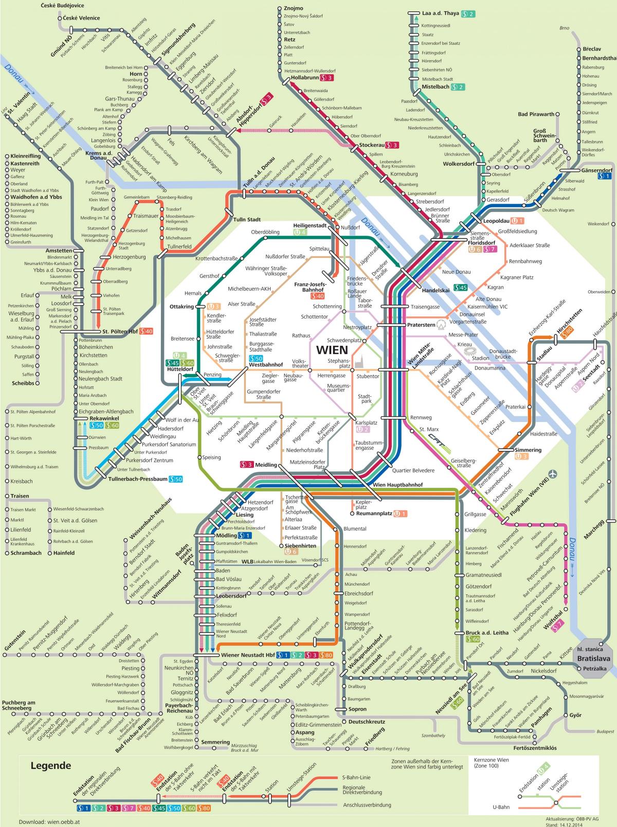 Bécsi városi közlekedés térkép