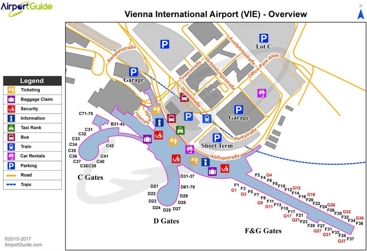 Wien repülőtér térkép