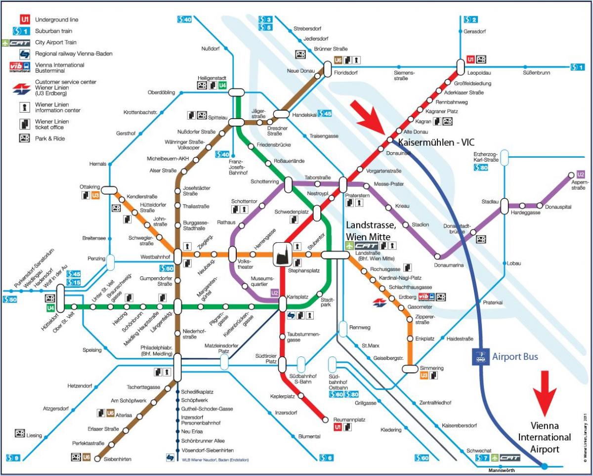 Térkép Bécs s7 vonat