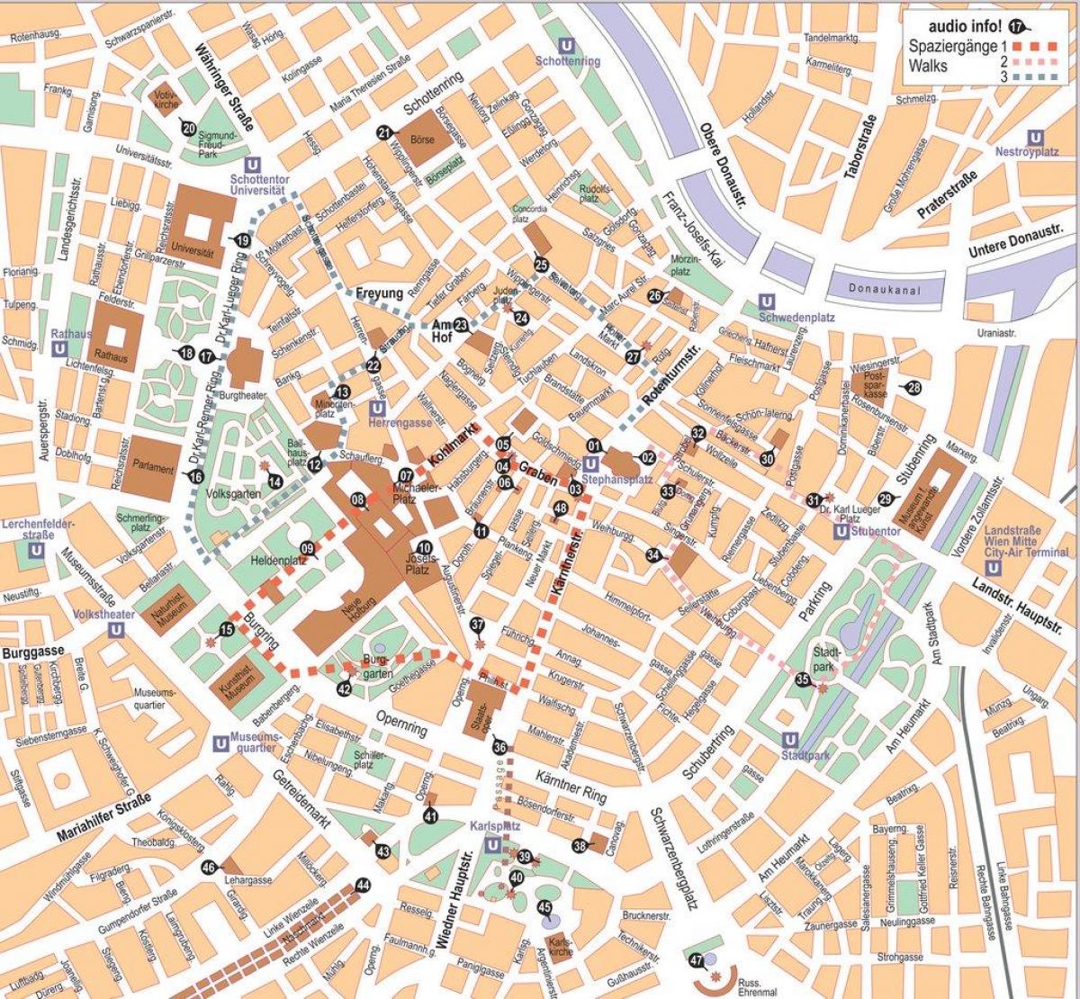 Bécs Ausztria city center térkép