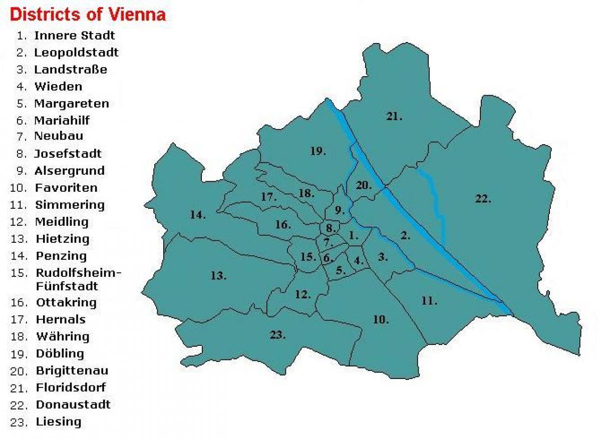 Wien kerületek térkép