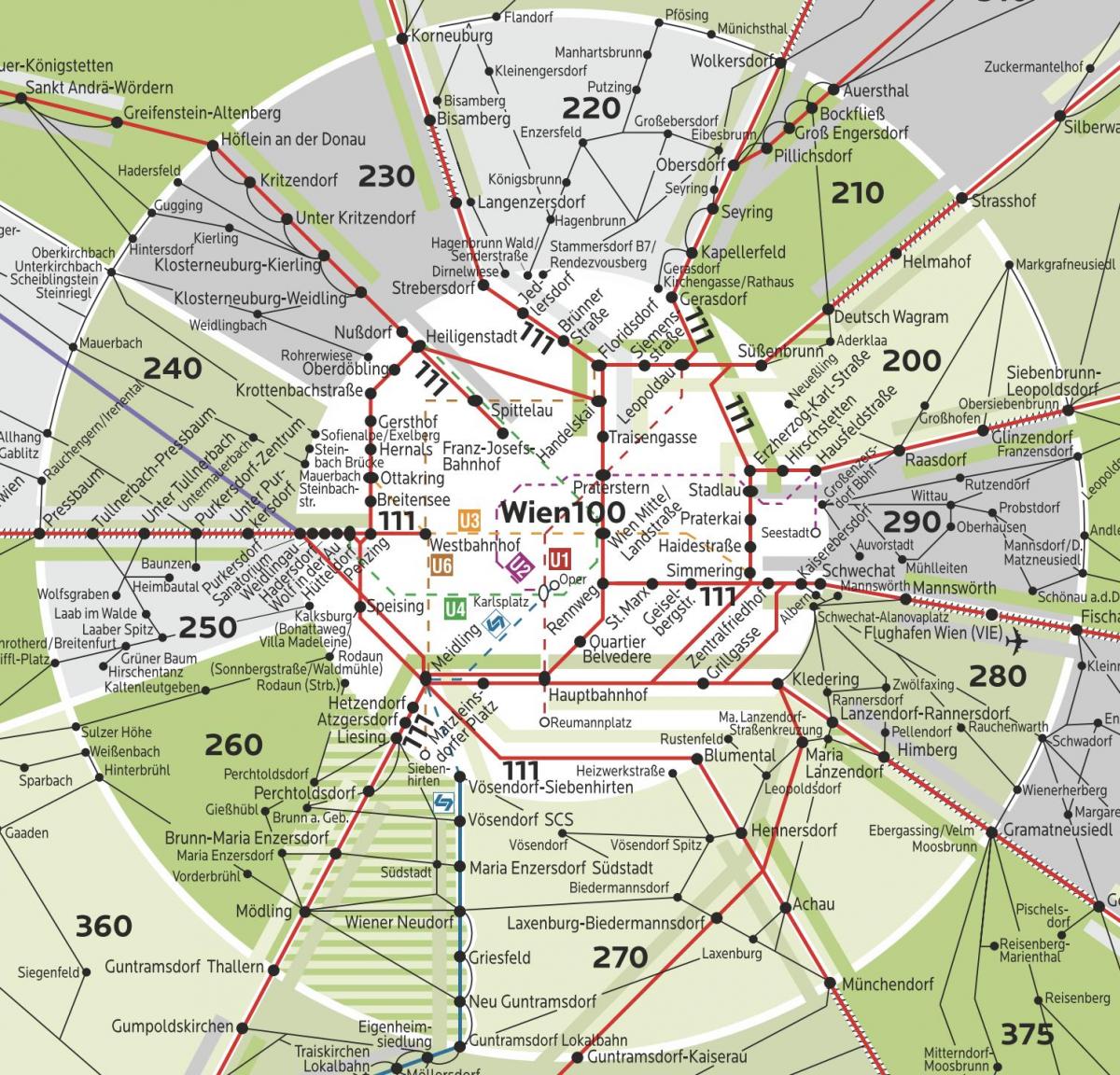 Wien zóna 100 térkép