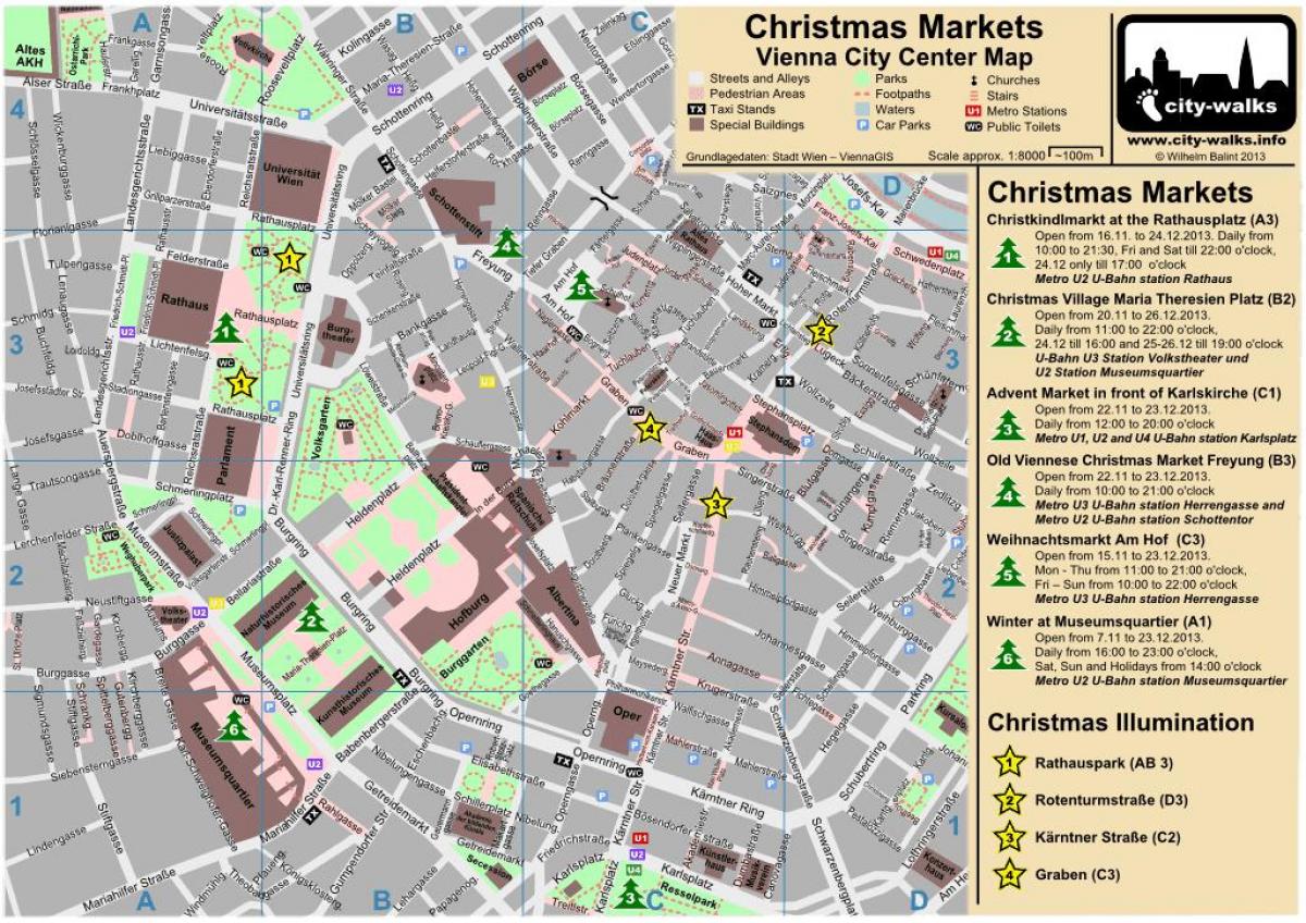 Térkép Bécsi karácsonyi vásár