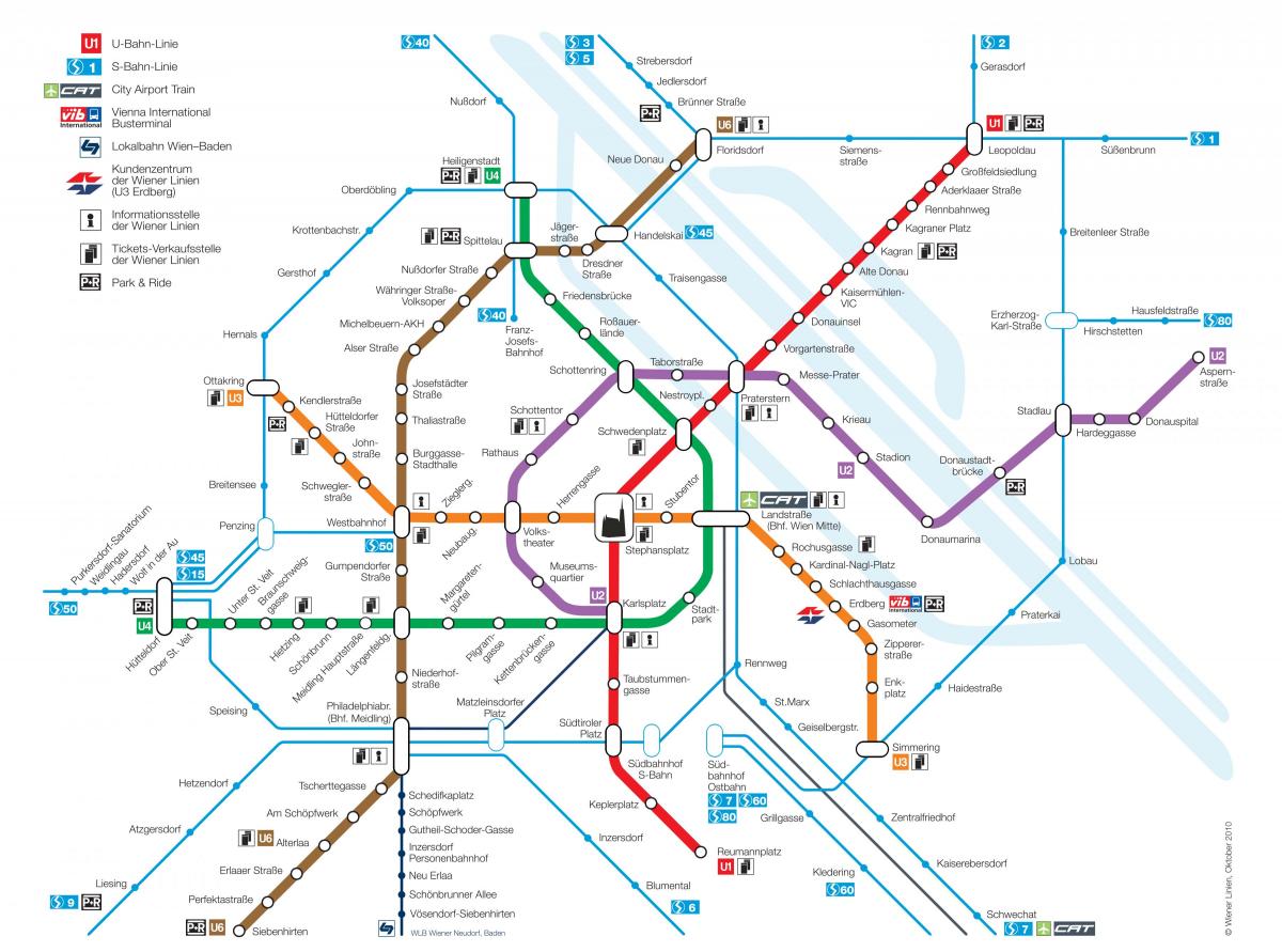 Bécs Ausztria metró térkép