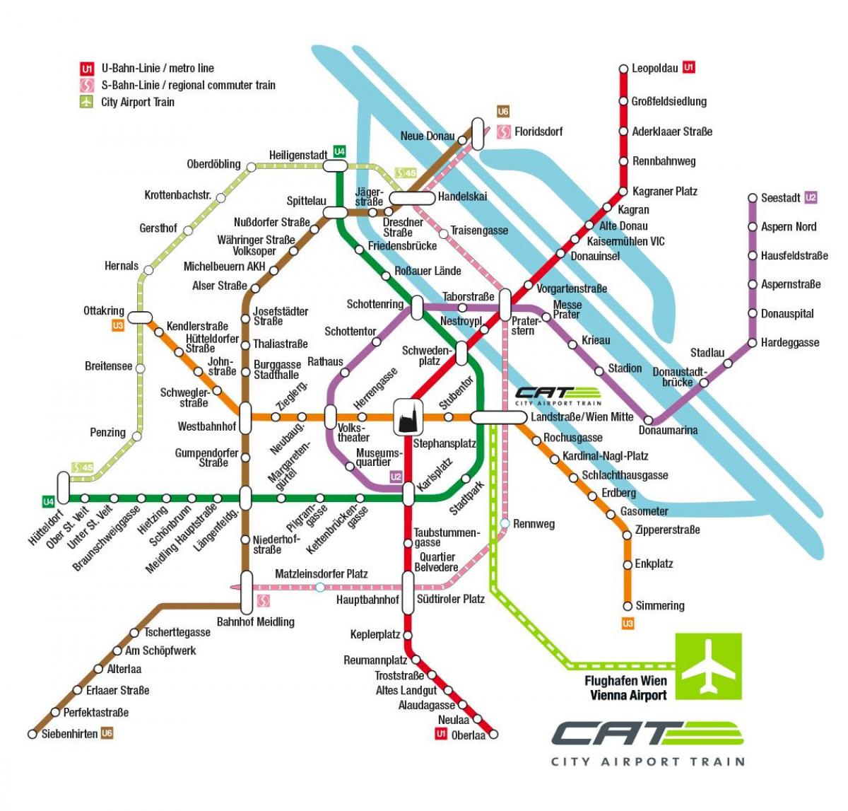 cat city airport train Bécs térkép