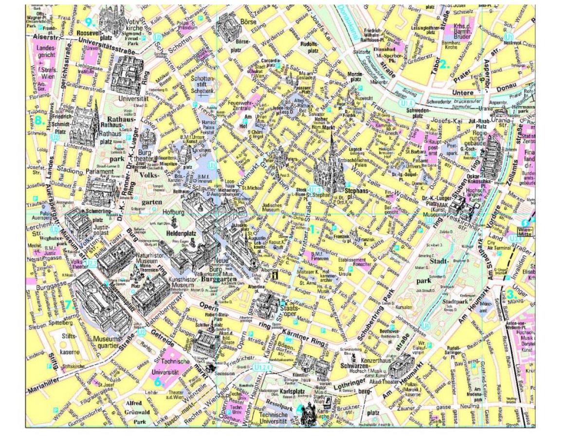 Bécs útikalauz térkép