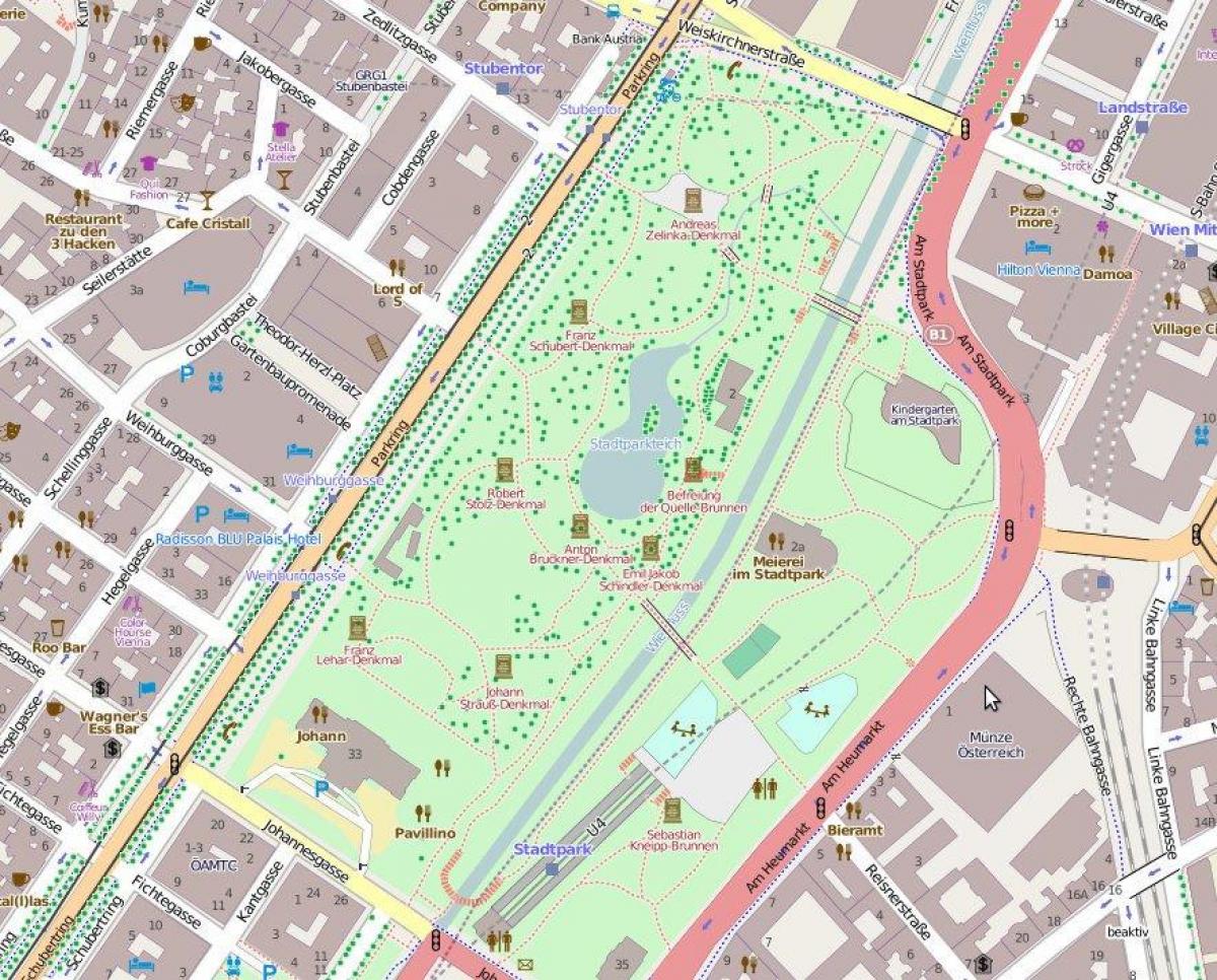 Térkép stadtpark Bécs