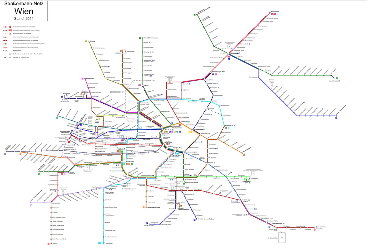 Bécs strassenbahn térkép