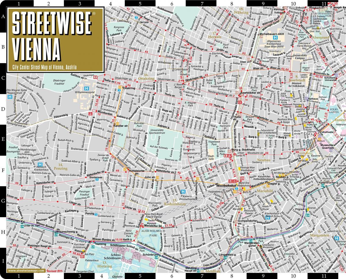 város, utca térkép Bécs, Ausztria