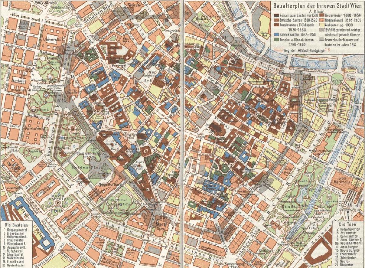 Bécs régi város térkép