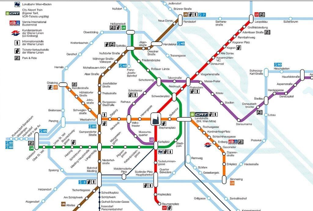 Wien metró térkép