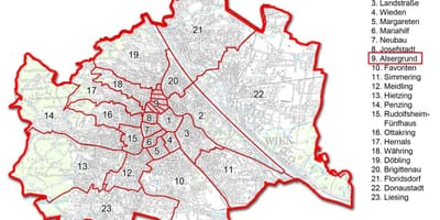 Wien bezirk térkép