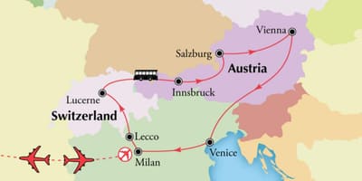 Térkép Bécs switzerlan