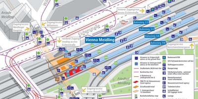 A vasútállomások Bécsben Ausztria térkép