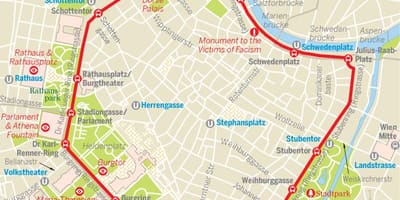 Bécsi ring villamos útvonal térkép